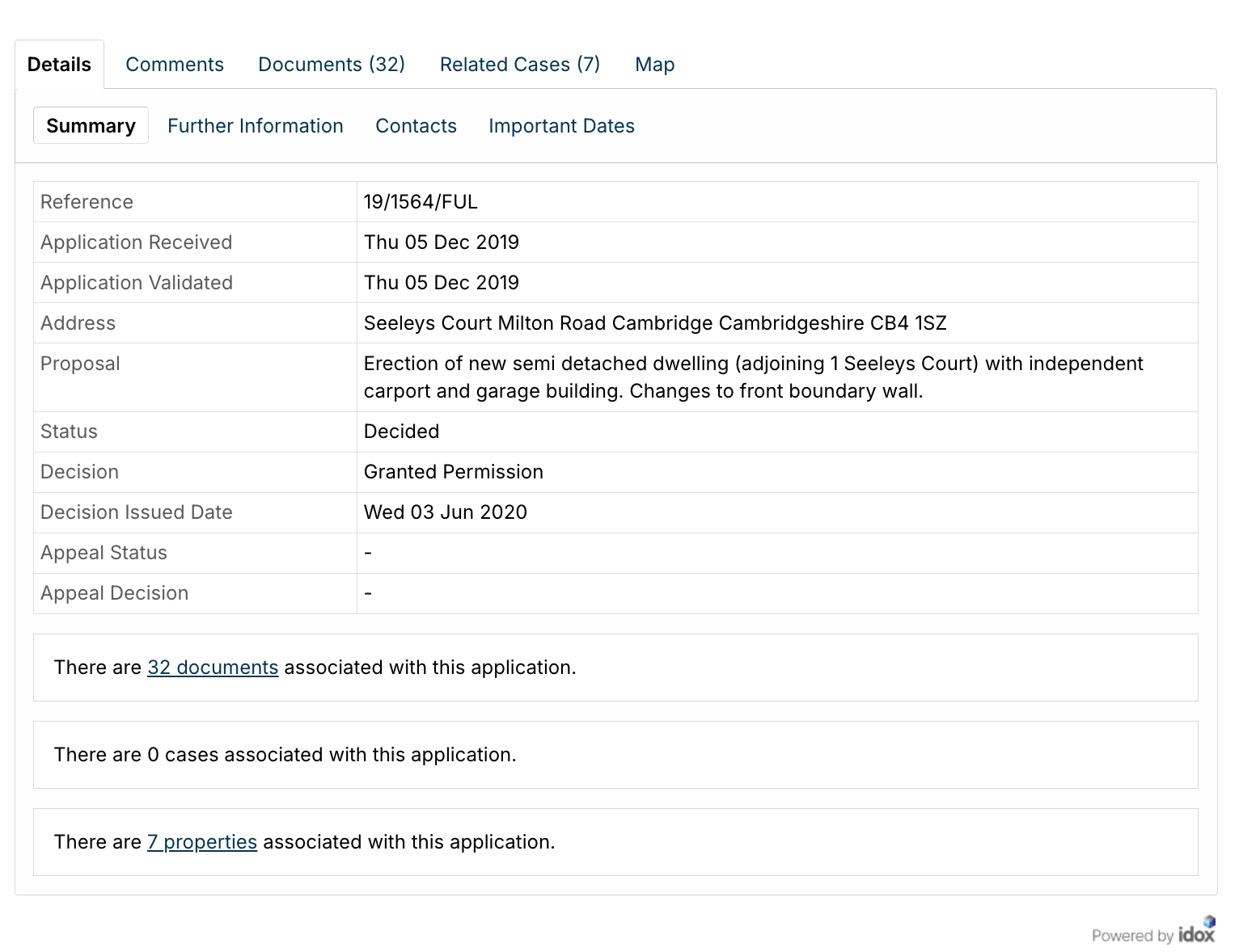 Idox Application Details
